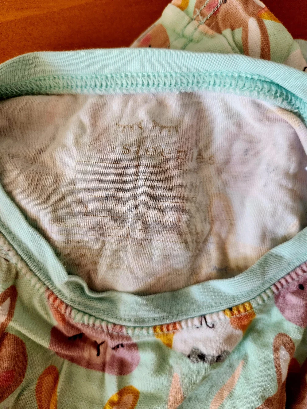 Little Sleepies 3T Bamboo Mint Bunny Print Set
